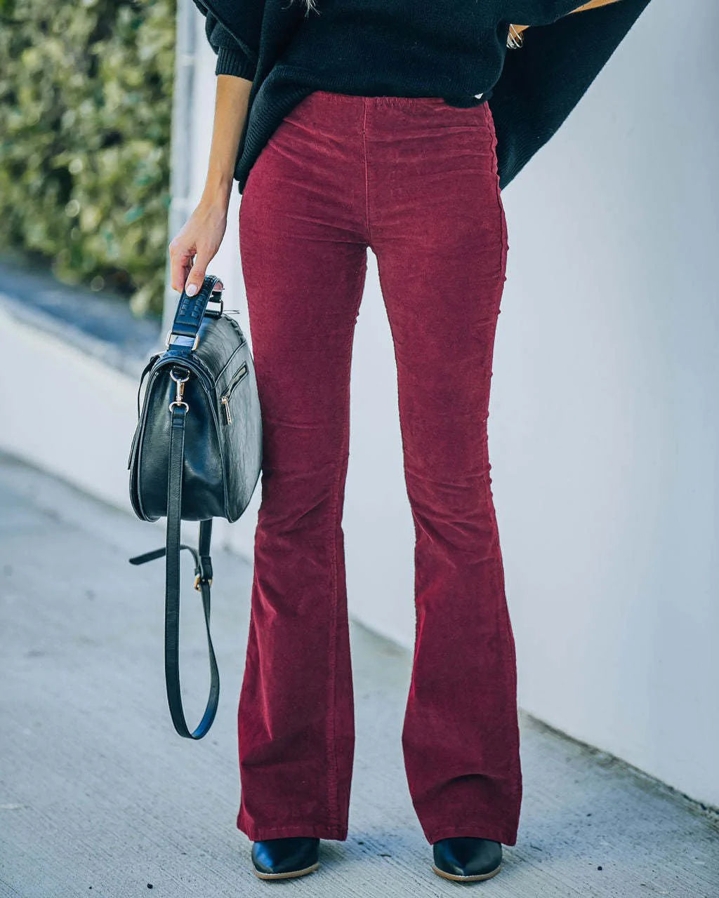 Fenora | Hoge taille flare broek van fluweel voor dames – Elegante broek met wijde pijpen voor casual en avondkleding