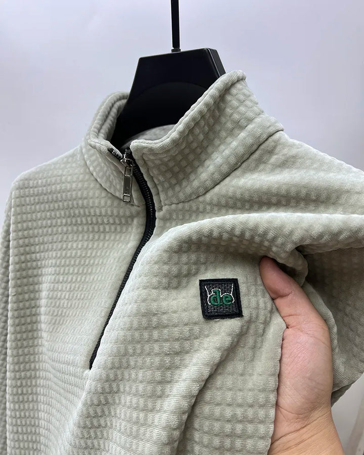 Jurij | Premium alpaca fleece trui met halve rits voor heren – Warme, zachte, casual en outdoor pullover