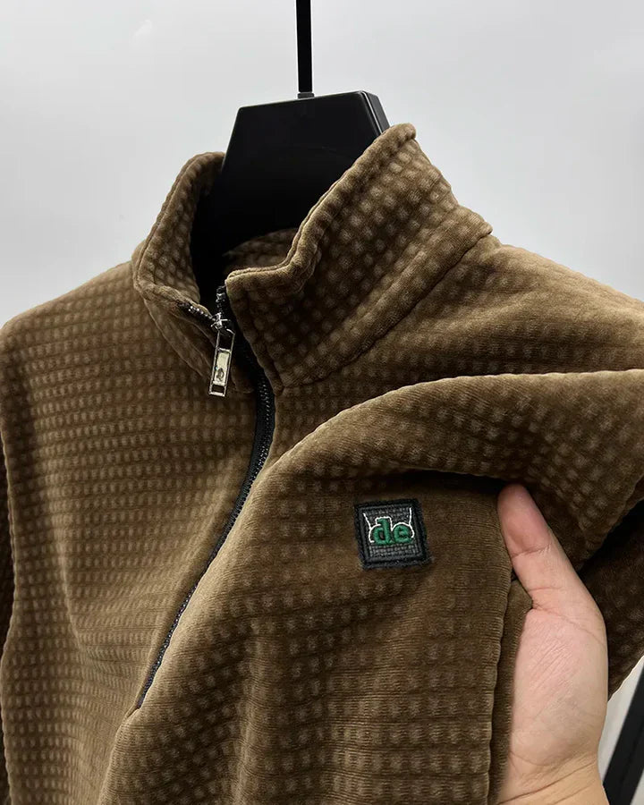 Jurij | Premium alpaca fleece trui met halve rits voor heren – Warme, zachte, casual en outdoor pullover
