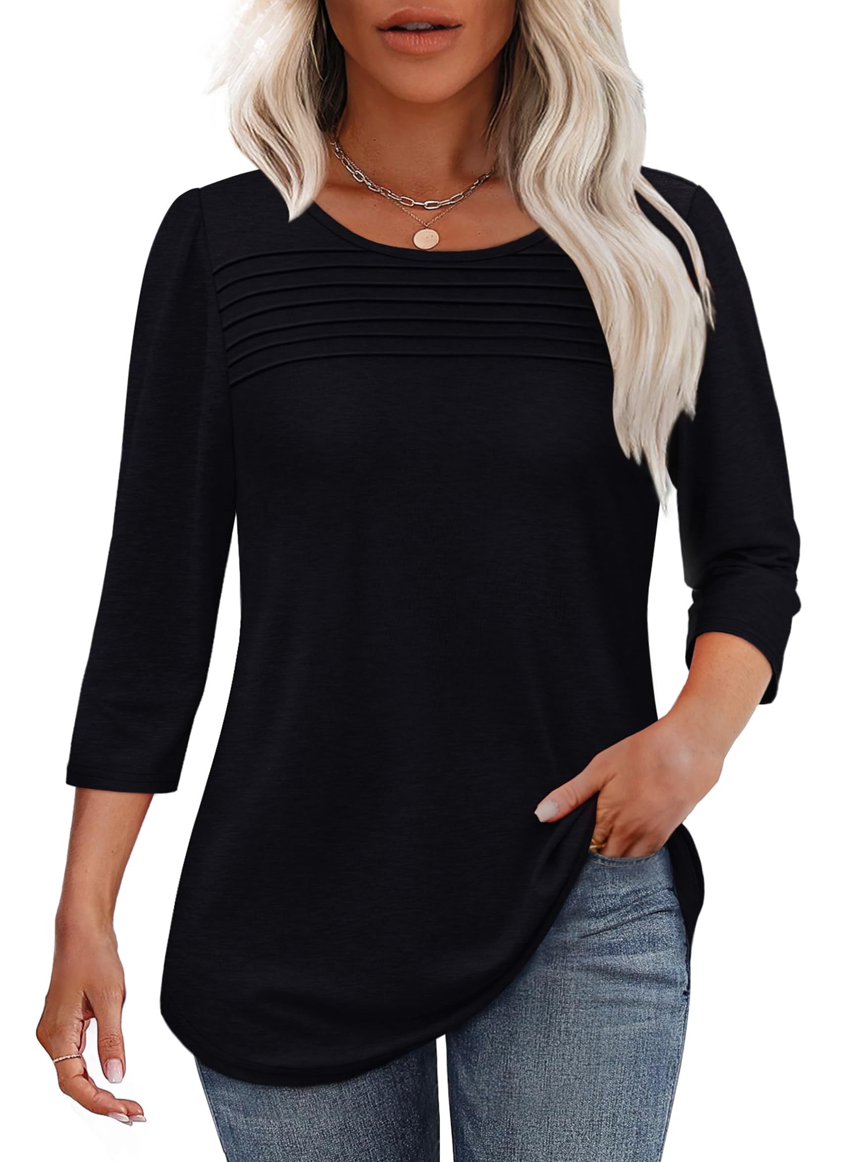 Yaryne | Stijlvol geplooid damesoverhemd – Elegante, casual blouse