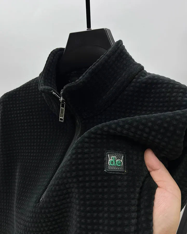 Jurij | Premium alpaca fleece trui met halve rits voor heren – Warme, zachte, casual en outdoor pullover