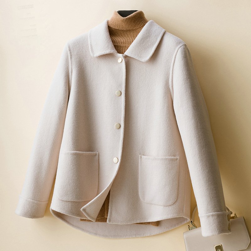 Azlyn | Damenmantel aus Wollmischung – Taillierter Wintermantel mit Reverskragen und Taschen
