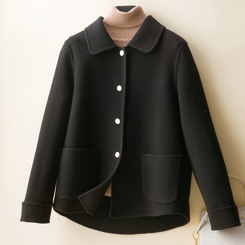 Azlyn | Damenmantel aus Wollmischung – Taillierter Wintermantel mit Reverskragen und Taschen