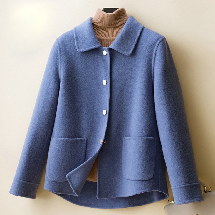 Azlyn | Damenmantel aus Wollmischung – Taillierter Wintermantel mit Reverskragen und Taschen