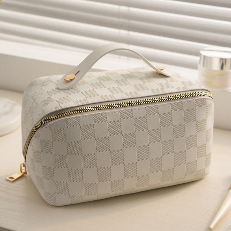 LuxaBag | Luxe geruite make-uptas - reisorganisator