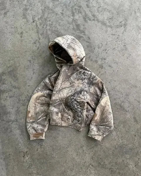 Branson | Heren Vintage Camouflage Trainingspak Set - Oversized Hoodie en Broek