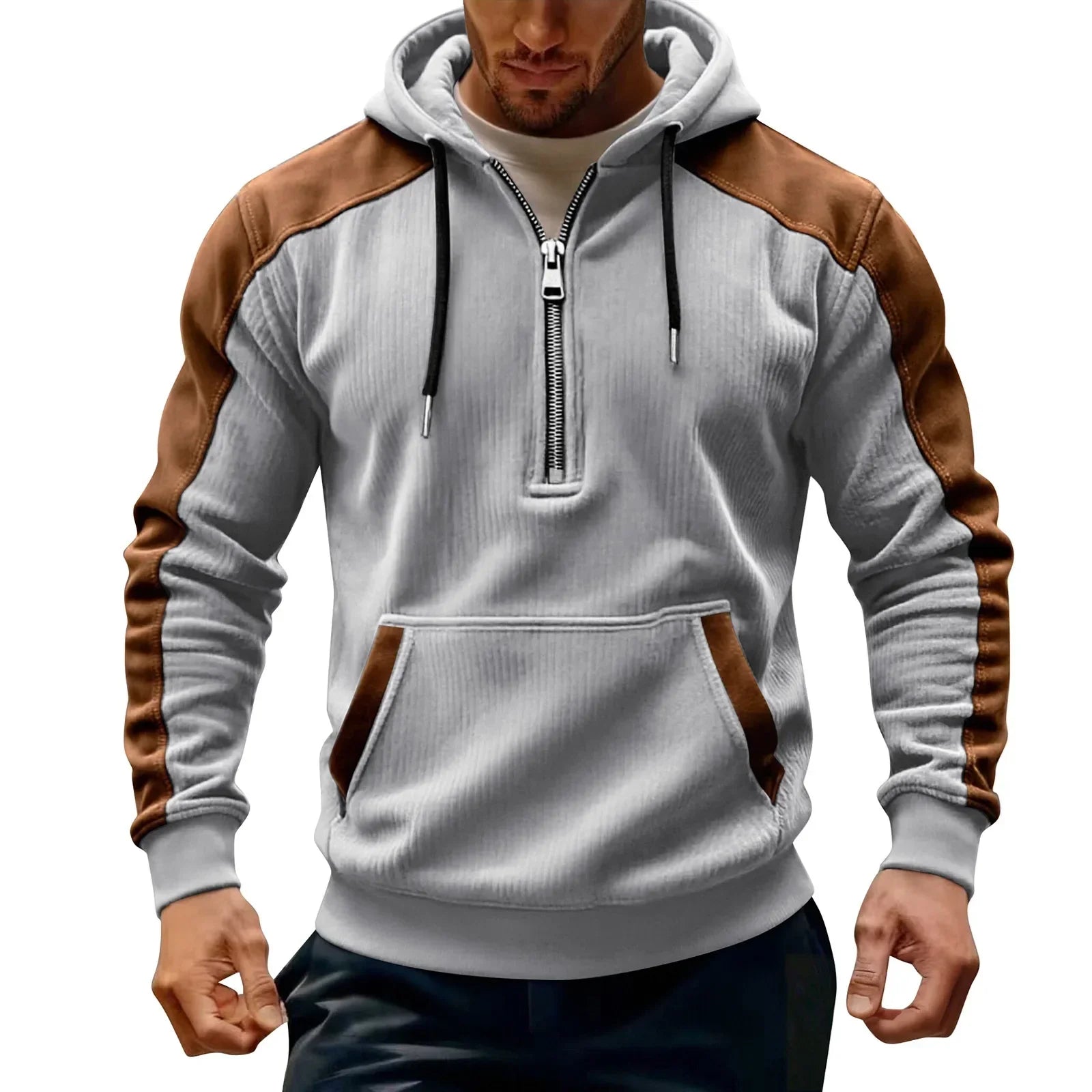 Lumeon | cHerenhoodiejack met ritssluiting, casual sweatshirt met capuchon