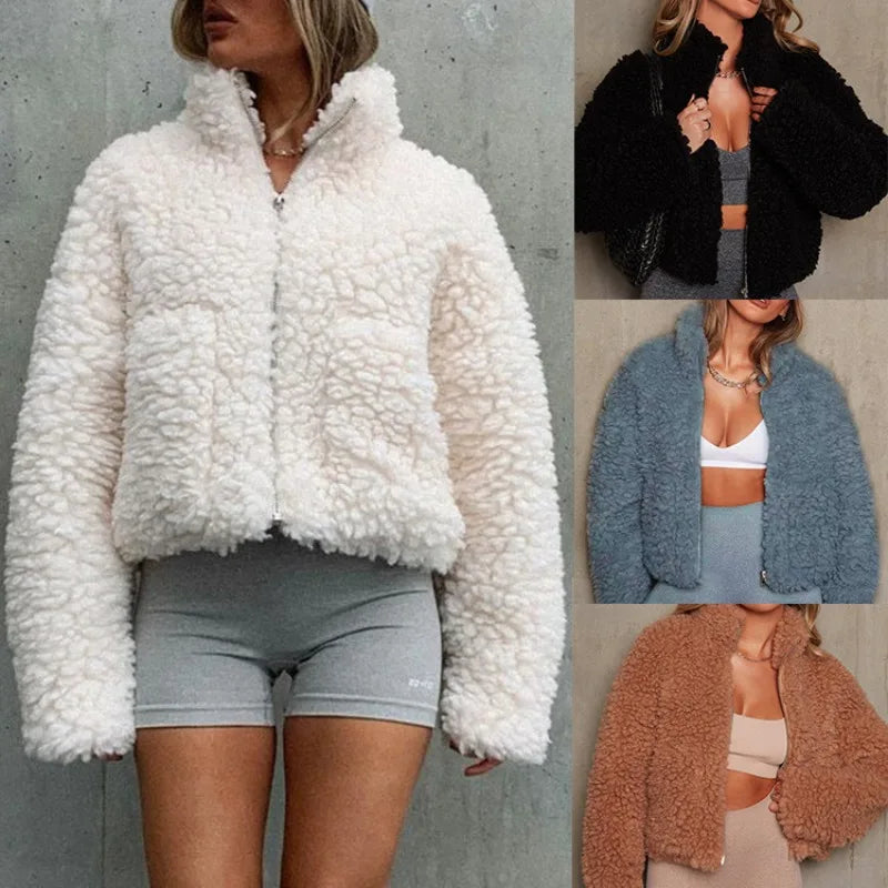 Auralyn | Cozy Sherpa Puffer voor dames – Lichtgewicht warme jas met zachte fleece