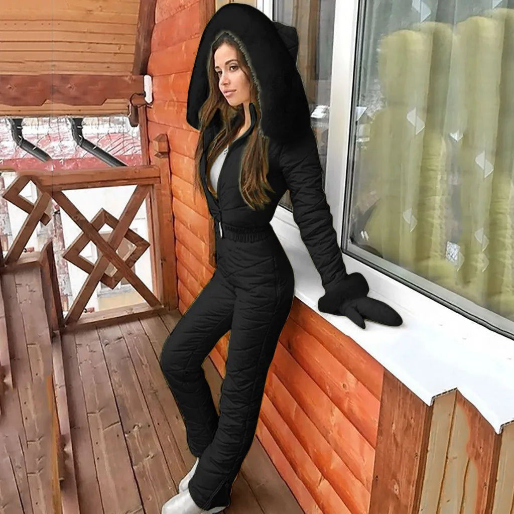 Fauna | Elegante winteroverall voor vrouwen - Bontjas met capuchon, warm en stijlvol voor koud weer