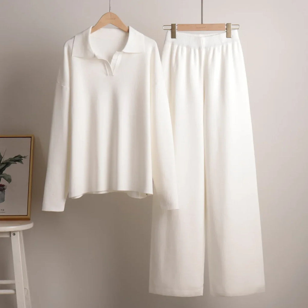 Norelia | 2-delige gebreide loungewearset voor dames, trui en broek, casual comfortabele outfit