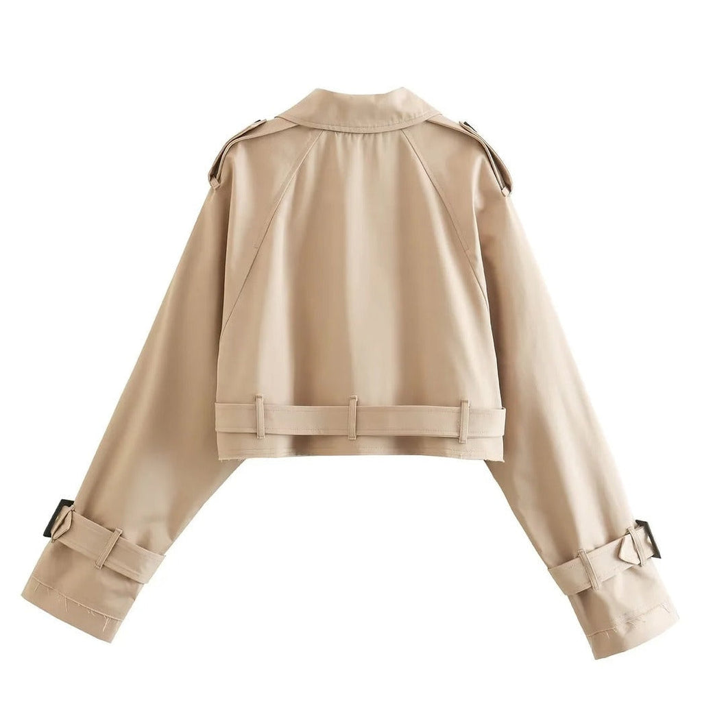 Hedda | Korte trendy dames Trenchcoat - Beige Lichtgewicht Modieuze Bovenkleding