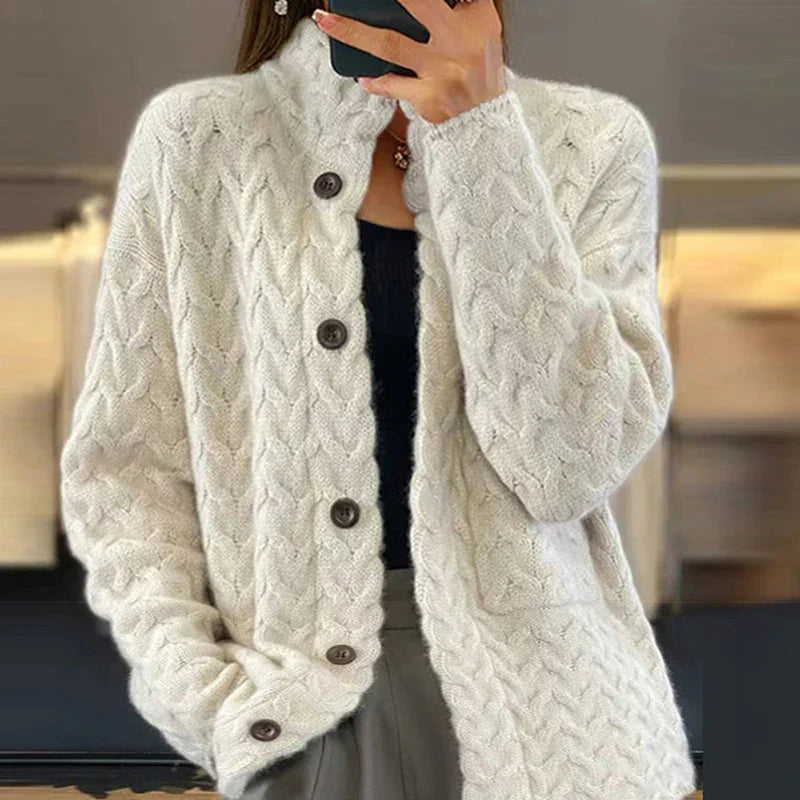 Aelwen | Warm gebreid vest voor dames – Zachte wintertop met lange mouwen