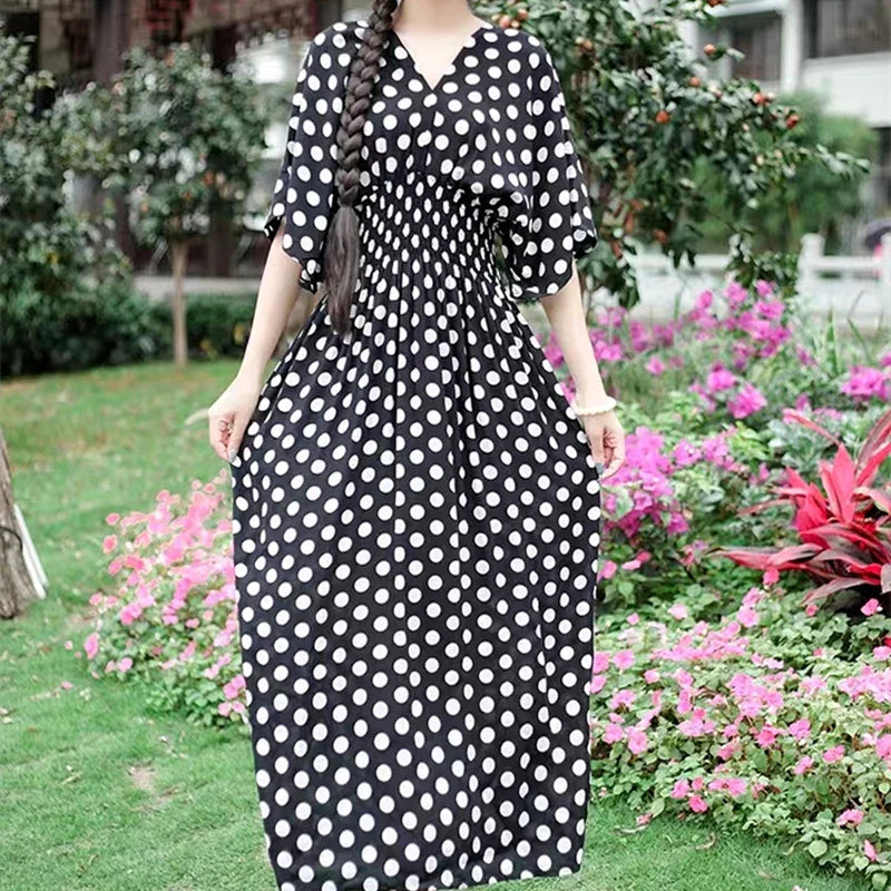 Rielle | Bohemian maxi-jurk voor dames – Lange, soepel vallende casual zomerjurk met print
