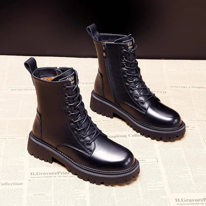 ArcticStep | Chique winter leren enkellaarsjes