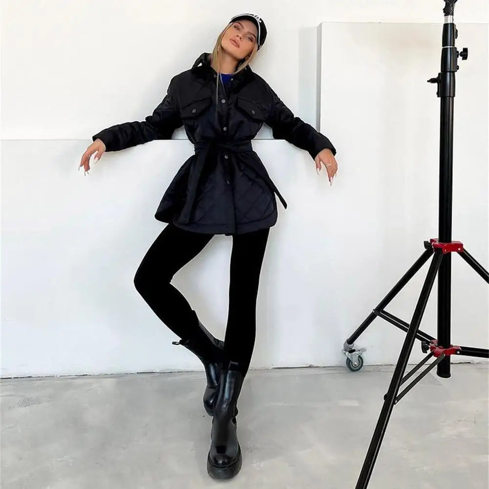 Lilibeth | Klassieke gewatteerde oversized jas voor dames - knoopsluiting, warme winterkleding