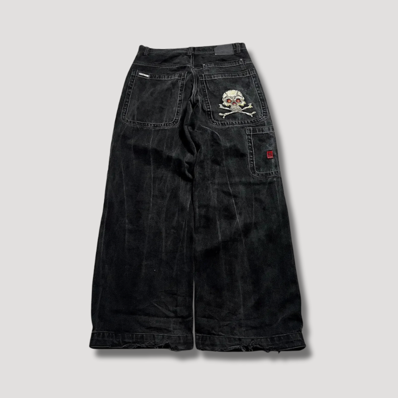 Evalith | Dames Zwarte High-Waist Baggy Jeans – Losvallende Pasvorm