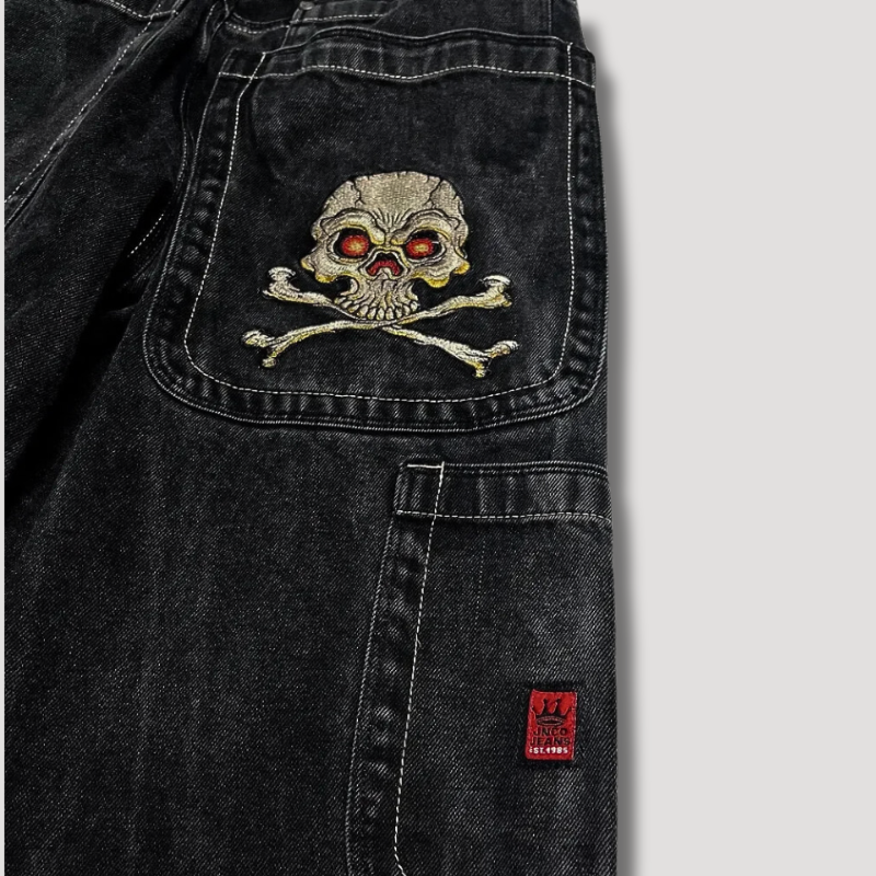 Evalith | Dames Zwarte High-Waist Baggy Jeans – Losvallende Pasvorm