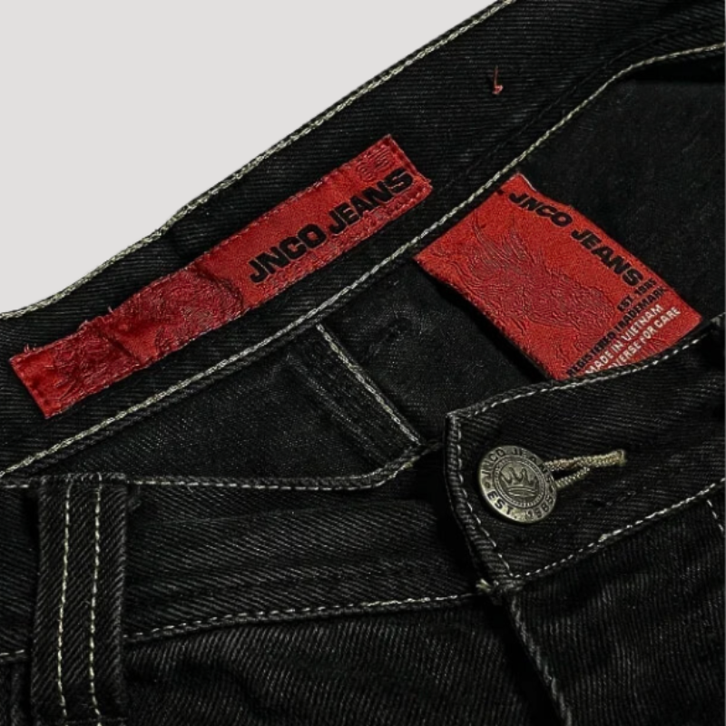 Evalith | Dames Zwarte High-Waist Baggy Jeans – Losvallende Pasvorm