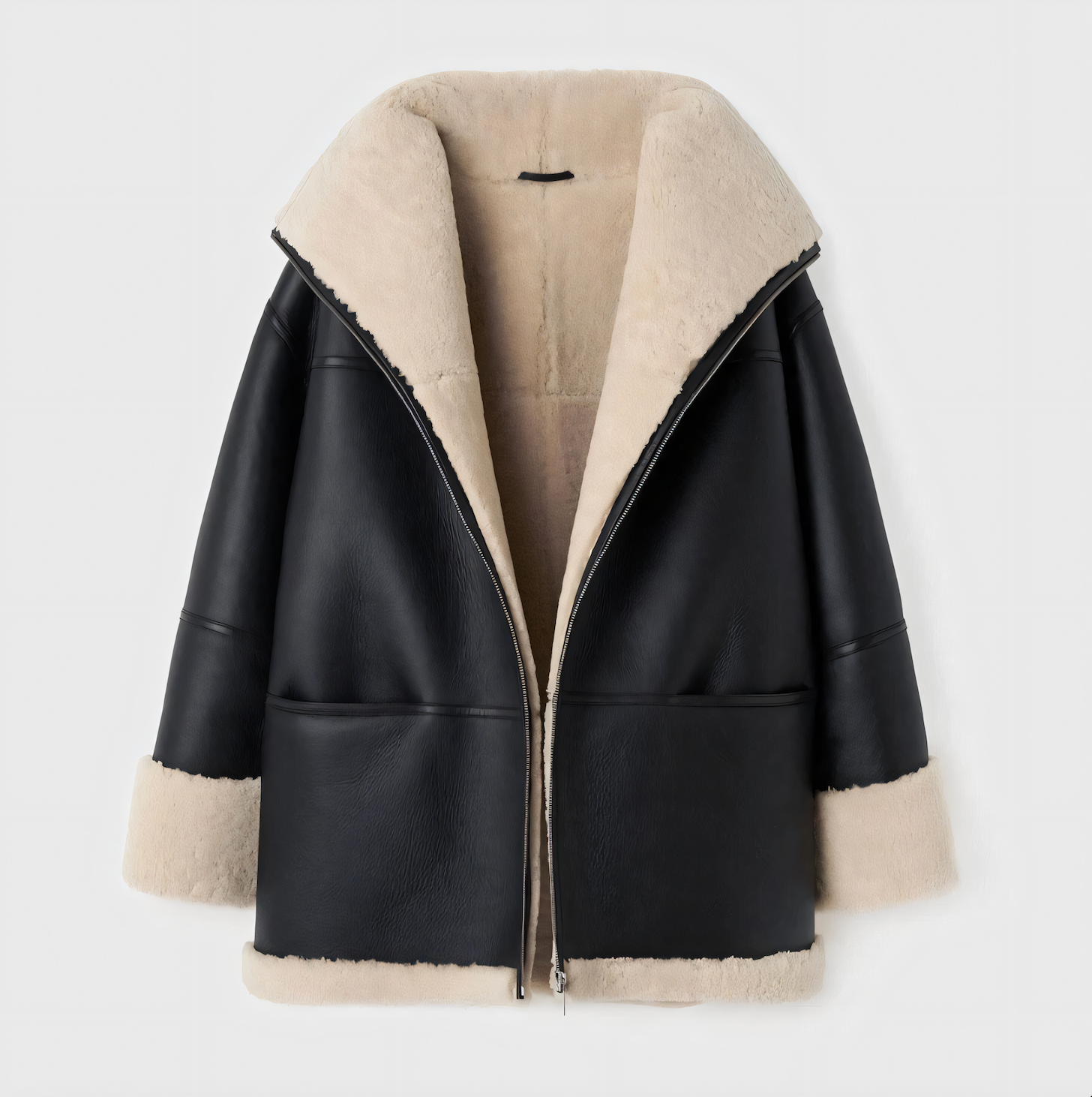 Janiyah | Bontgevoerde leren winterjas voor dames - stijlvol, warm en comfortabel
