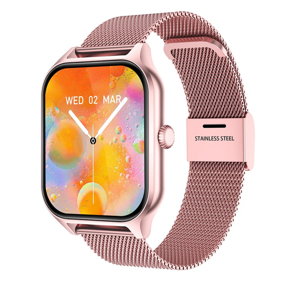 LuxeTime | Elegant Smartwatch voor vrouwen - Fitnesstracker, hartslagmonitor, stijlvol ontwerp