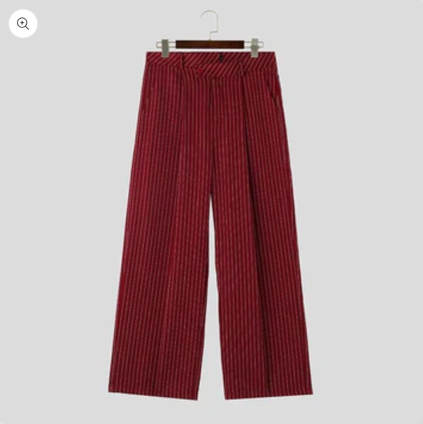 Lendrith | Men's Wide-Leg High-Waisted Trousers - Loose Fit, Elegant Casual Trousers