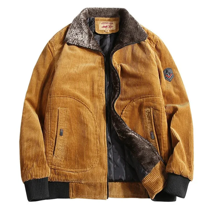 Zander | Stijlvolle Winter Corduroy Fleece Gevoerde Jack voor Heren - Warm, Comfortabel en Trendy