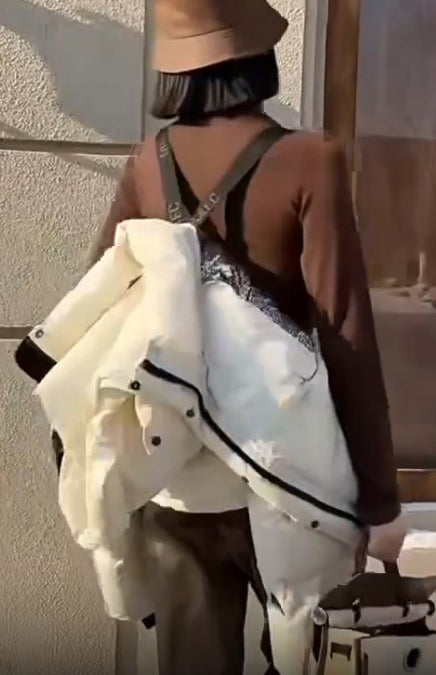 Jacinda | Korte witte damesjas met capuchon - Warme winter puffer jas