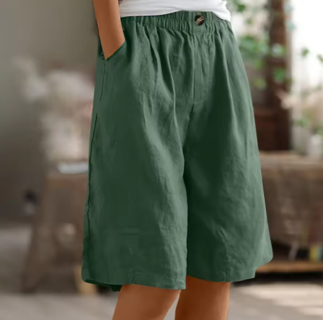 Mavi | Relaxte damesshort met wijde pijpen – Casual zomerstrandshort met hoge taille