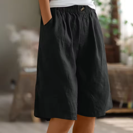 Mavi | Relaxte damesshort met wijde pijpen – Casual zomerstrandshort met hoge taille