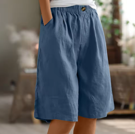 Mavi | Relaxte damesshort met wijde pijpen – Casual zomerstrandshort met hoge taille