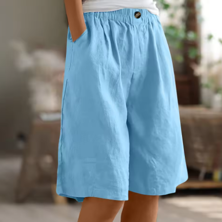 Mavi | Relaxte damesshort met wijde pijpen – Casual zomerstrandshort met hoge taille