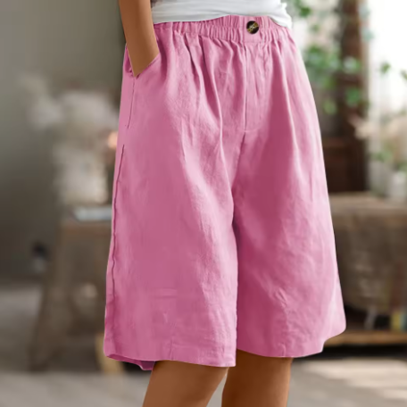 Mavi | Relaxte damesshort met wijde pijpen – Casual zomerstrandshort met hoge taille