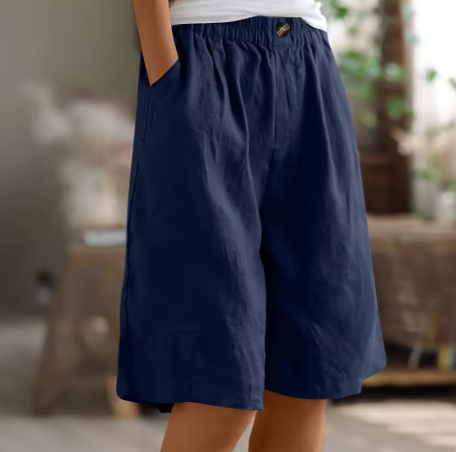 Mavi | Relaxte damesshort met wijde pijpen – Casual zomerstrandshort met hoge taille