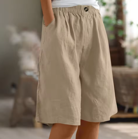 Mavi | Relaxte damesshort met wijde pijpen – Casual zomerstrandshort met hoge taille