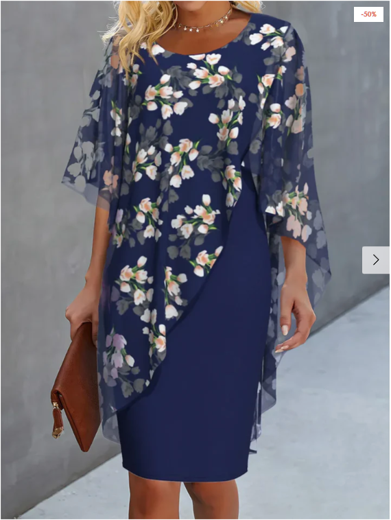 Waya | Dames zomerjurk – bloemen chiffon maxi-jurk met zwierige boho-stijl