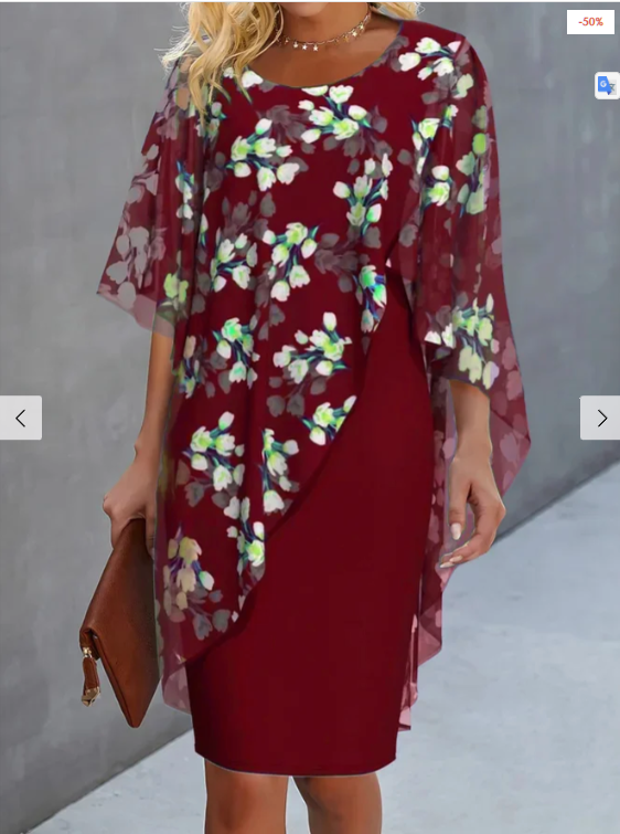 Nayla | Chiffon maxi-jurk met bloemenprint voor dames – elegante zwierige lange zomerjurk