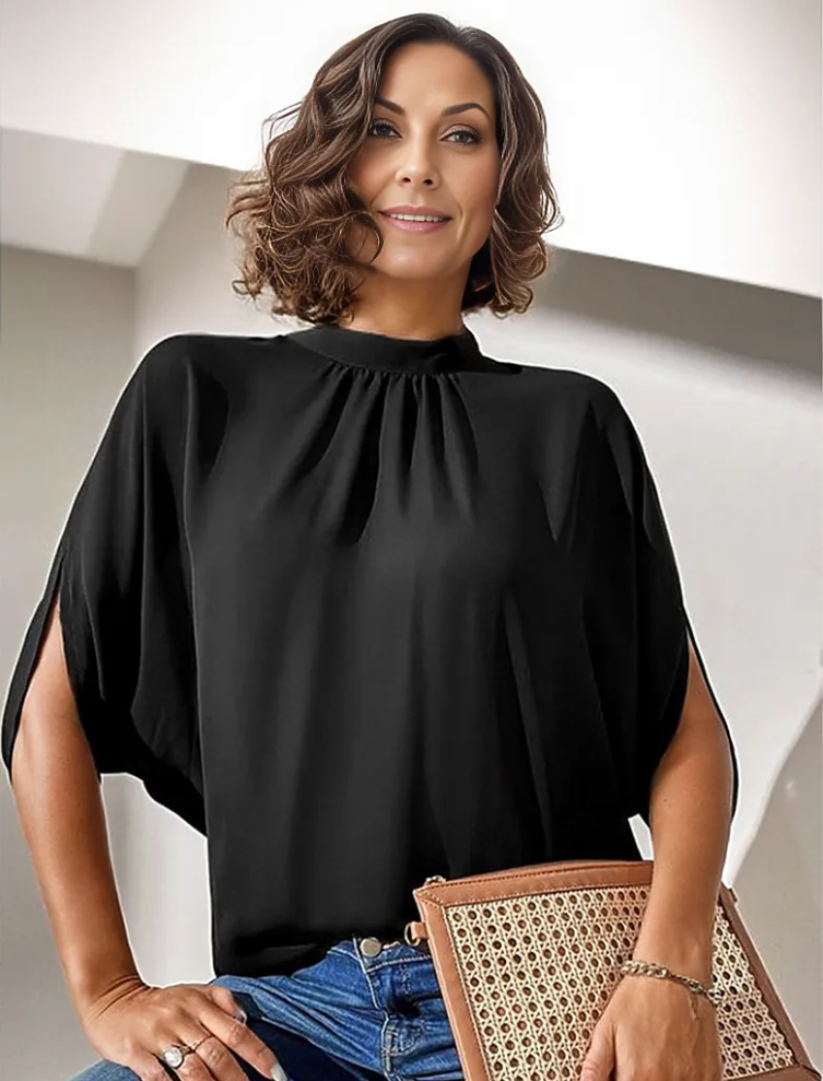 Darcella | Elegante losse blouse met korte mouwen - Damesmodetop, Casual & Chic