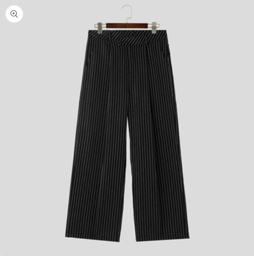 Lendrith | Men's Wide-Leg High-Waisted Trousers - Loose Fit, Elegant Casual Trousers