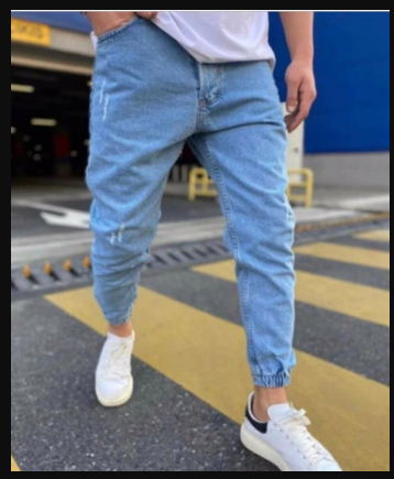 Balvor | Pantalon de jogging en jean bleu décontracté pour homme – Coupe ample, denim stretch, confortable au quotidien