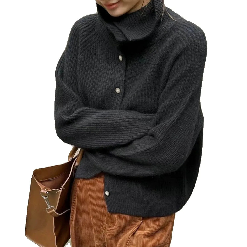 Zorina | Pull col roulé femme - Fermeture boutonnée, Coupe confortable, Design classique