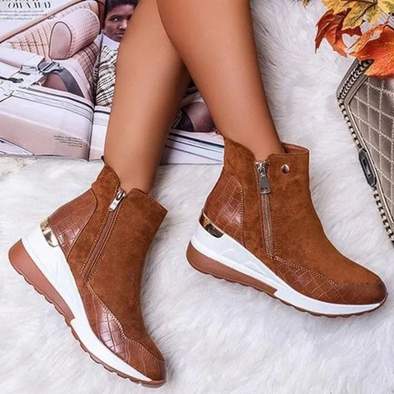 Dariela | Bottes d'hiver orthopédiques avec fermeture éclair latérale pour femmes - Confortables et élégantes pour affronter le froid