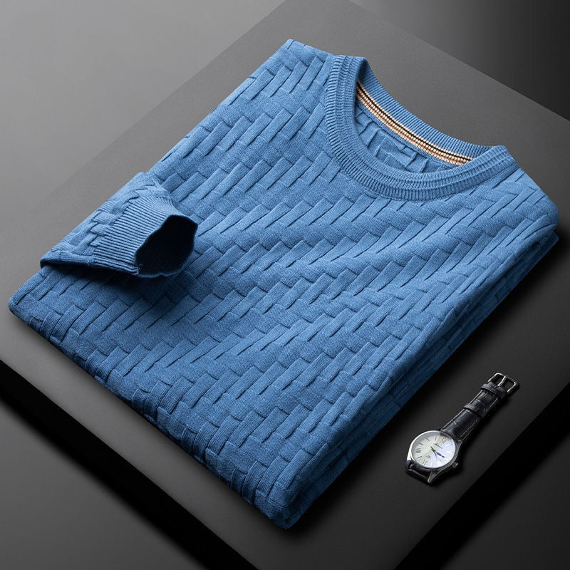 Darvin | Gebreide trui met weefpatroon voor heren, stijlvolle, comfortabele casual gebreide trui voor winter en herfst