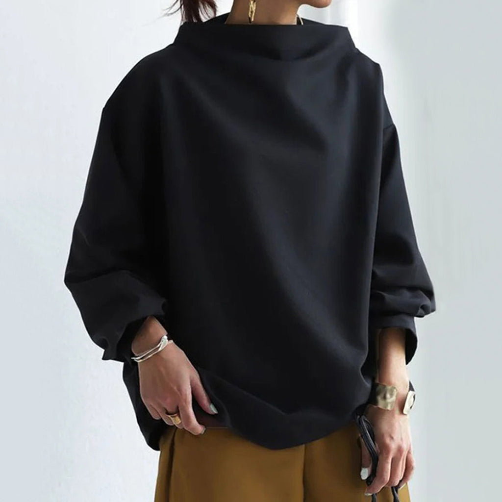 Caiya | Dames Trui met losse hoge hals - Knusse, casual trui