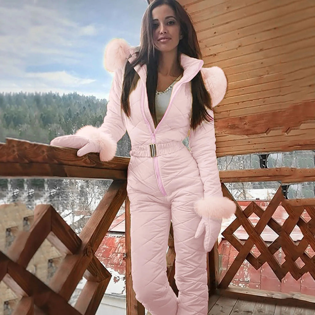 Fauna | Elegante winteroverall voor vrouwen - Bontjas met capuchon, warm en stijlvol voor koud weer