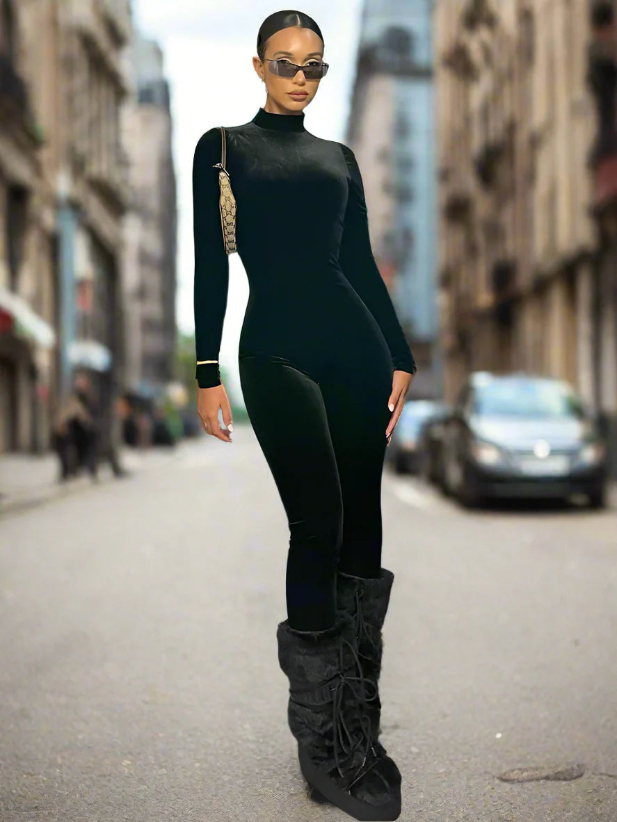 Kareena | Jumpsuit van fluweel voor dames - Aansluitend, Elegant & Comfortabel, Perfect om 's avonds te dragen