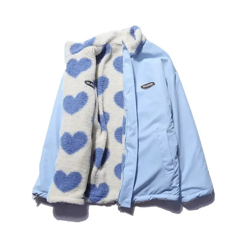 Amariel | Veste réversible pour femme à imprimé cœur – Vêtement d'extérieur décontracté, confortable et léger