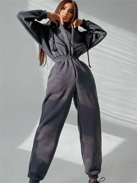 Dabria | Combinaison d'hiver sportive pour femme avec fermeture éclair, salopette chaude pour les activités de plein air par temps froid.