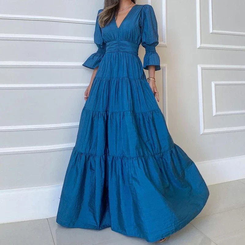 Aivy | cLange, elegante jurk voor dames – Gedrapeerde, zwierige maxi-avondjurk
