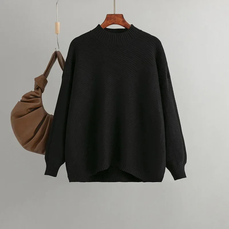 Kiran | Klassieke damestrui met elastische boorden en ronde hals - elegante casual gebreide top
