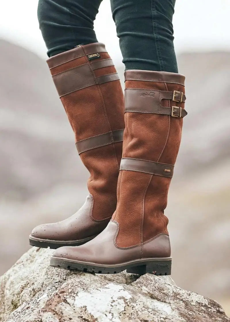 Lorvyn | Bottes cuissardes en cuir pour femme, détail boucle, semelle épaisse, style vintage, collection automne